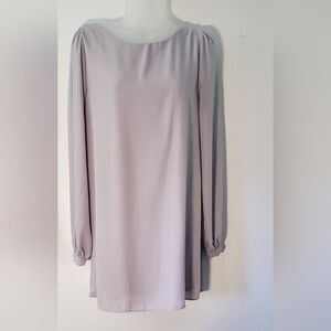 Lulu's Elegant Long-Sleeve Dress in Soft Gray